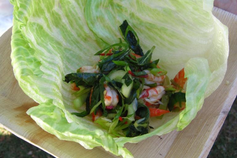 Recipe: Prawn, cucumber, mint and chilli salad.